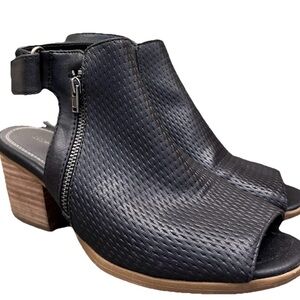 Baretraps Black Peep-Toe Ankle Boots Slingback Heels Size 6